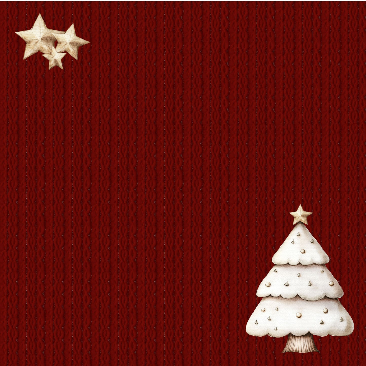 Nordic Christmas Collection O Christmas Tree 12 x 12 Double-Sided Scrapbook Paper by SSC Designs - 15 Pack