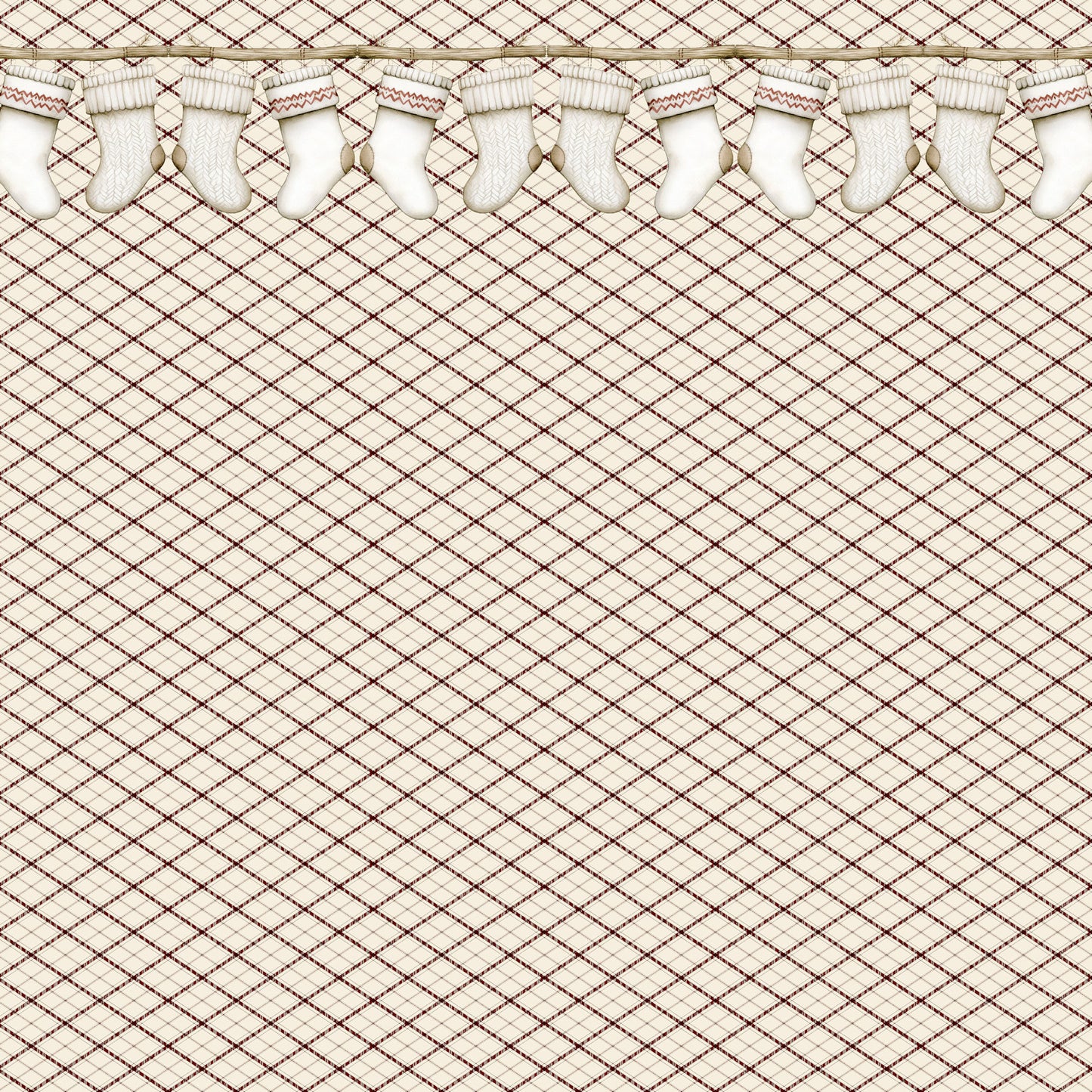 Nordic Christmas Collection The Stockings Were Hung 12 x 12 Double-Sided Scrapbook Paper by SSC Designs - 15 Pack