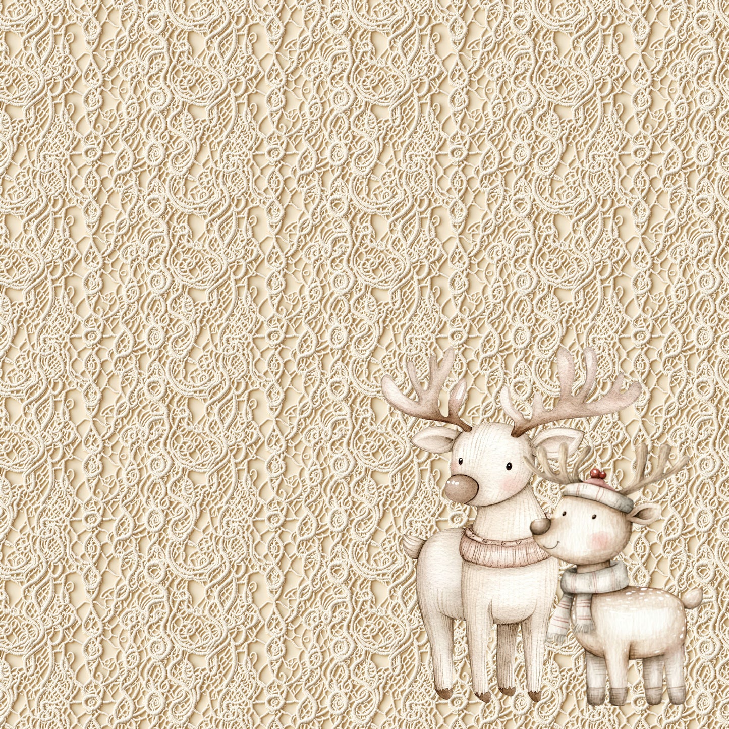 Nordic Christmas Collection Christmas Heart 12 x 12 Double-Sided Scrapbook Paper by SSC Designs - 15 Pack