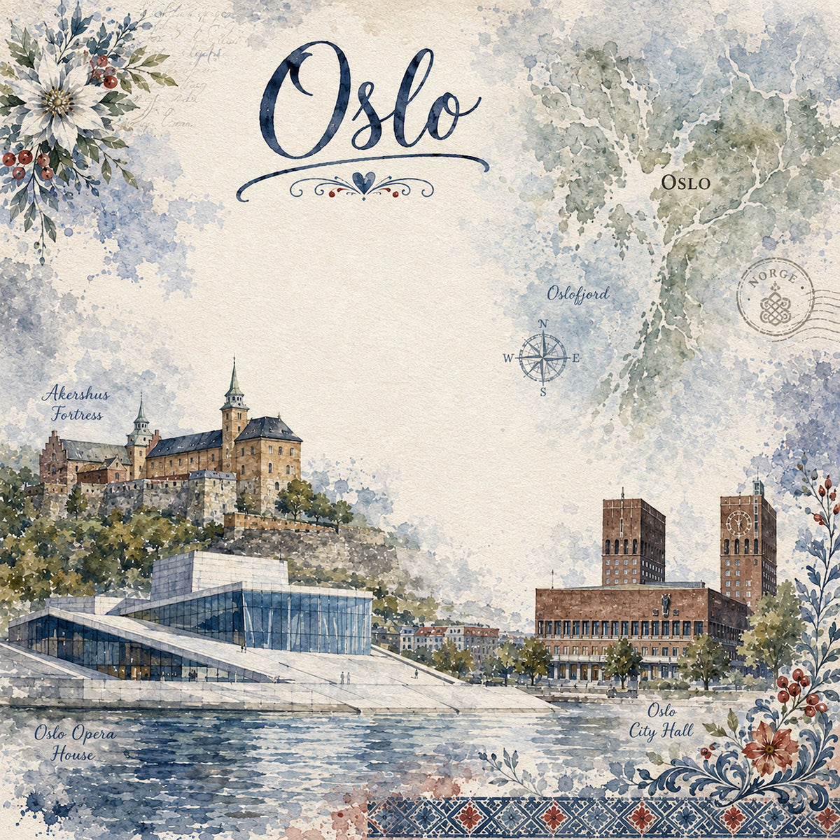 Norway Collection Oslo 12 x 12 Double-Sided Scrapbook Paper by SSC Designs - 15 Pack