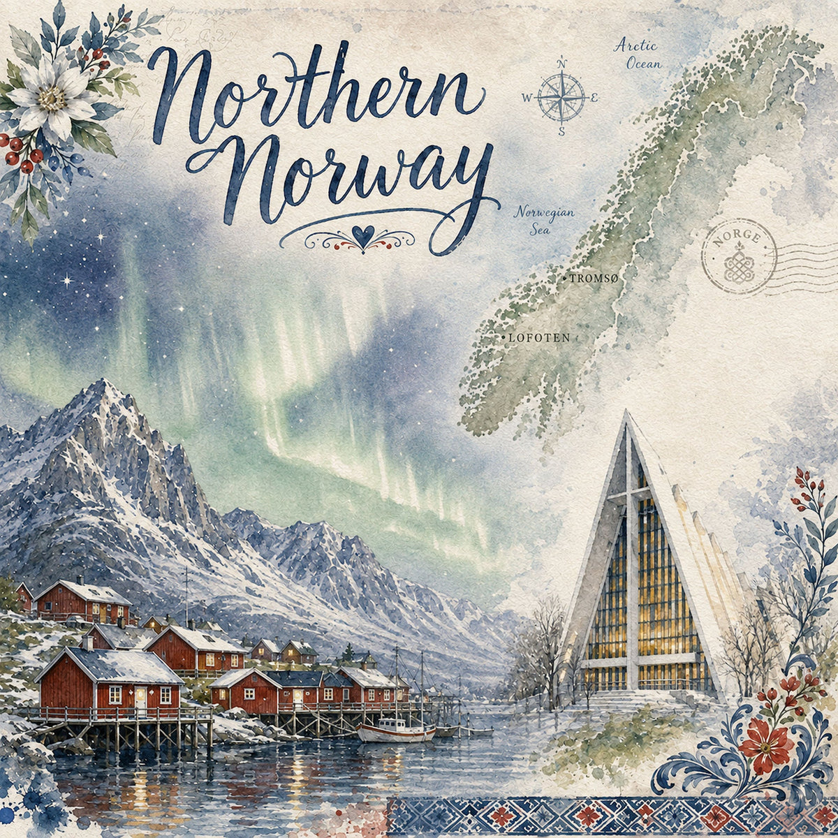 Norway Collection Northern Norway 12 x 12 Double-Sided Scrapbook Paper by SSC Designs - 15 Pack