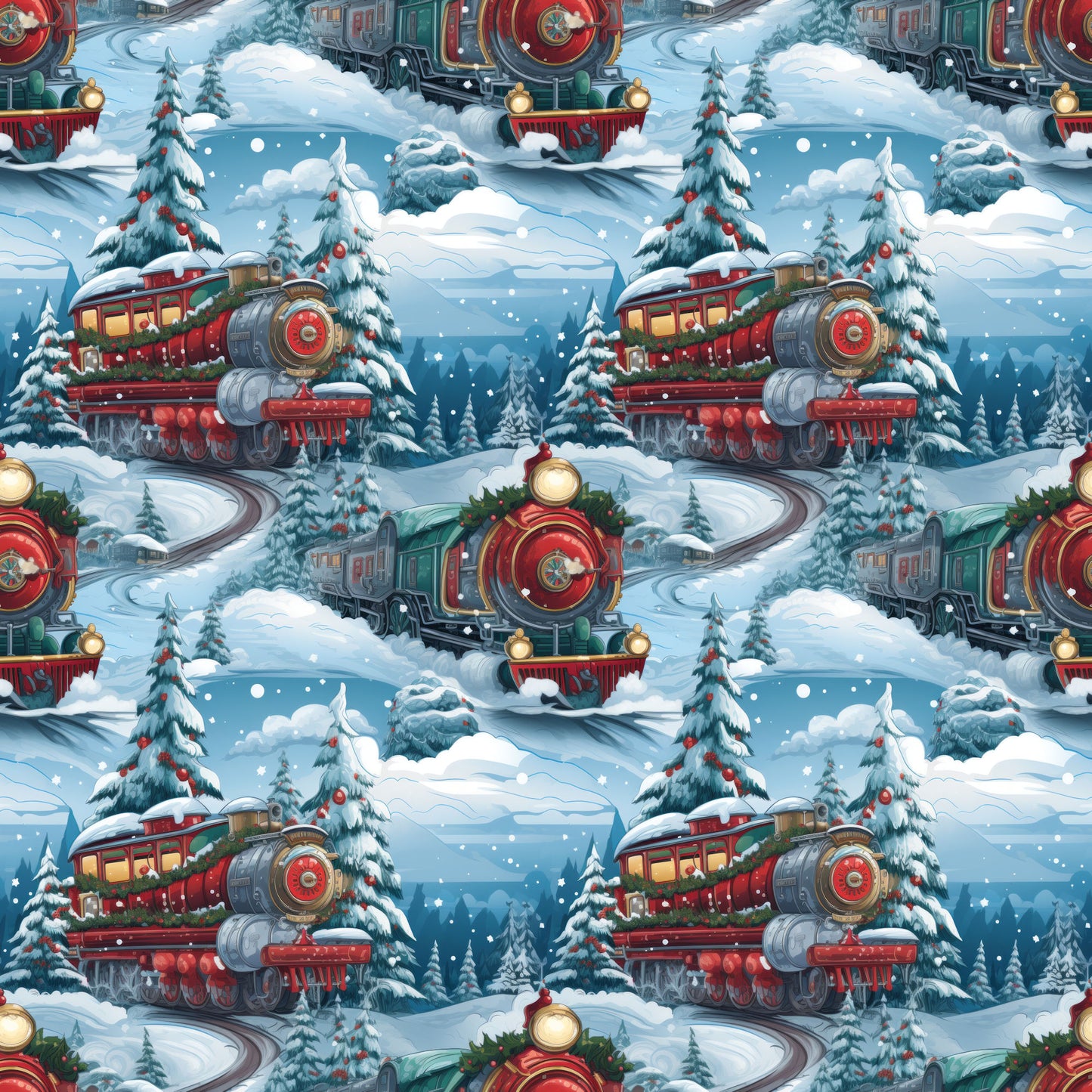 North Pole Express Collection Delivering Gifts 12 x 12 Double-Sided Scrapbook Paper by SSC Designs - 15 Pack