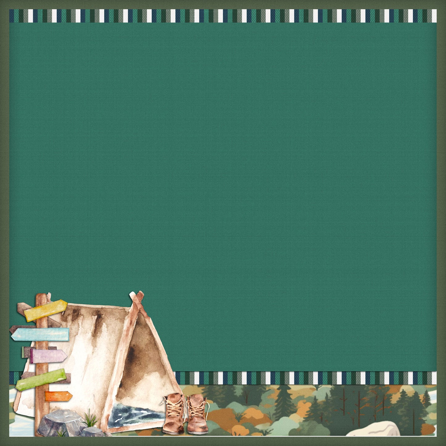 National Parks Collection Camping Collage 12 x 12 Double-Sided Scrapbook Paper by SSC Designs - 15 Pack