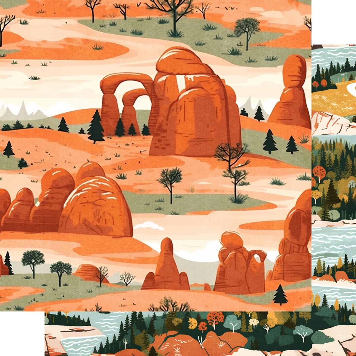 National Parks Collection River Collage 12 x 12 Double-Sided Scrapbook Paper by SSC Designs - 15 Pack
