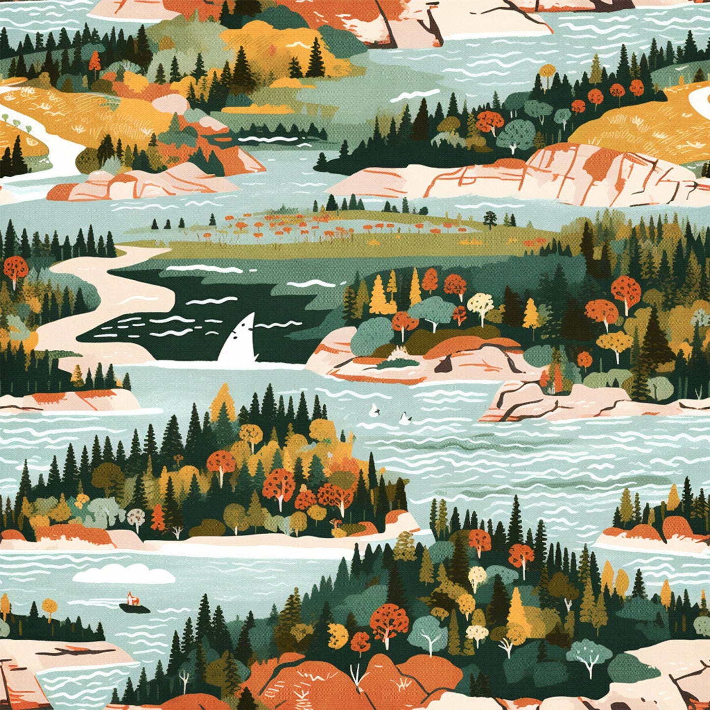 National Parks Collection River Collage 12 x 12 Double-Sided Scrapbook Paper by SSC Designs - 15 Pack
