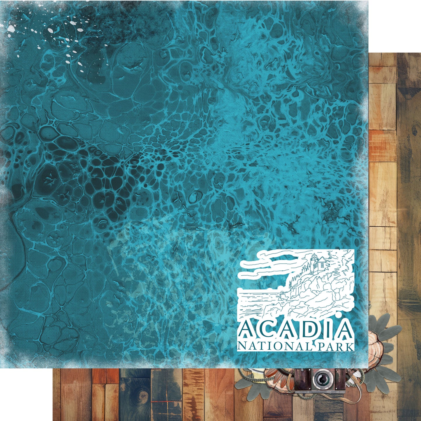 National Parks Collection Acadia National Park 12 x 12 Double-Sided Scrapbook Paper by SSC Designs - 15 Pack