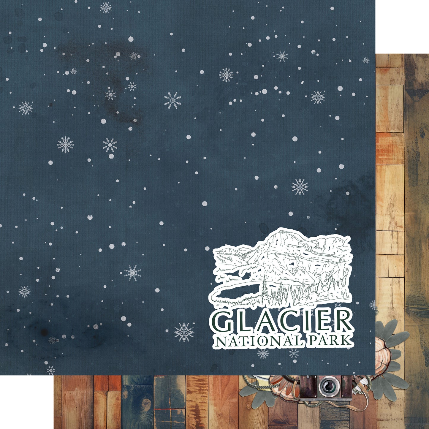 National Parks Collection Glacier National Park 12 x 12 Double-Sided Scrapbook Paper by SSC Designs - 15 Pack