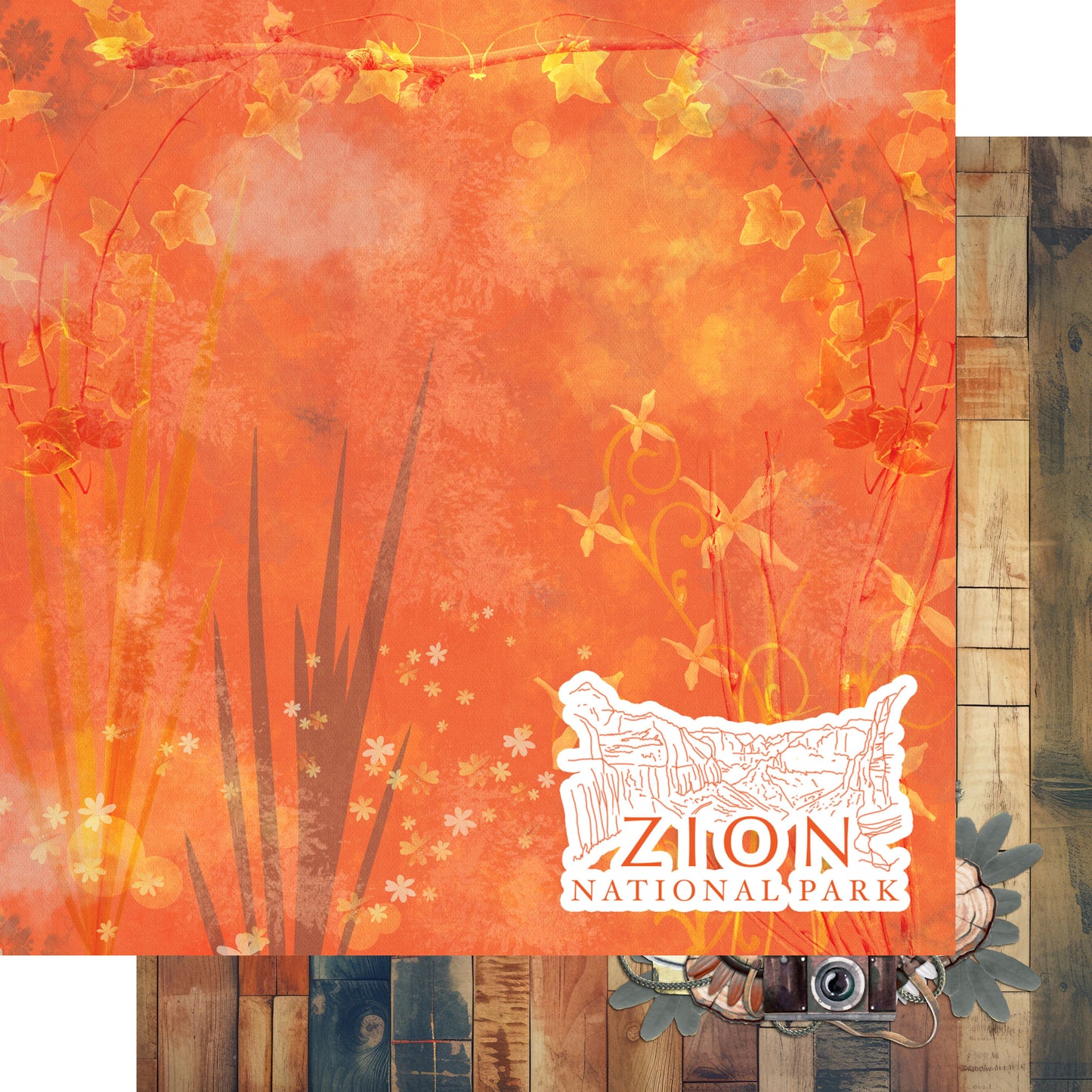 National Parks Collection Zion National Park 12 x 12 Double-Sided Scrapbook Paper by SSC Designs - 15 Pack