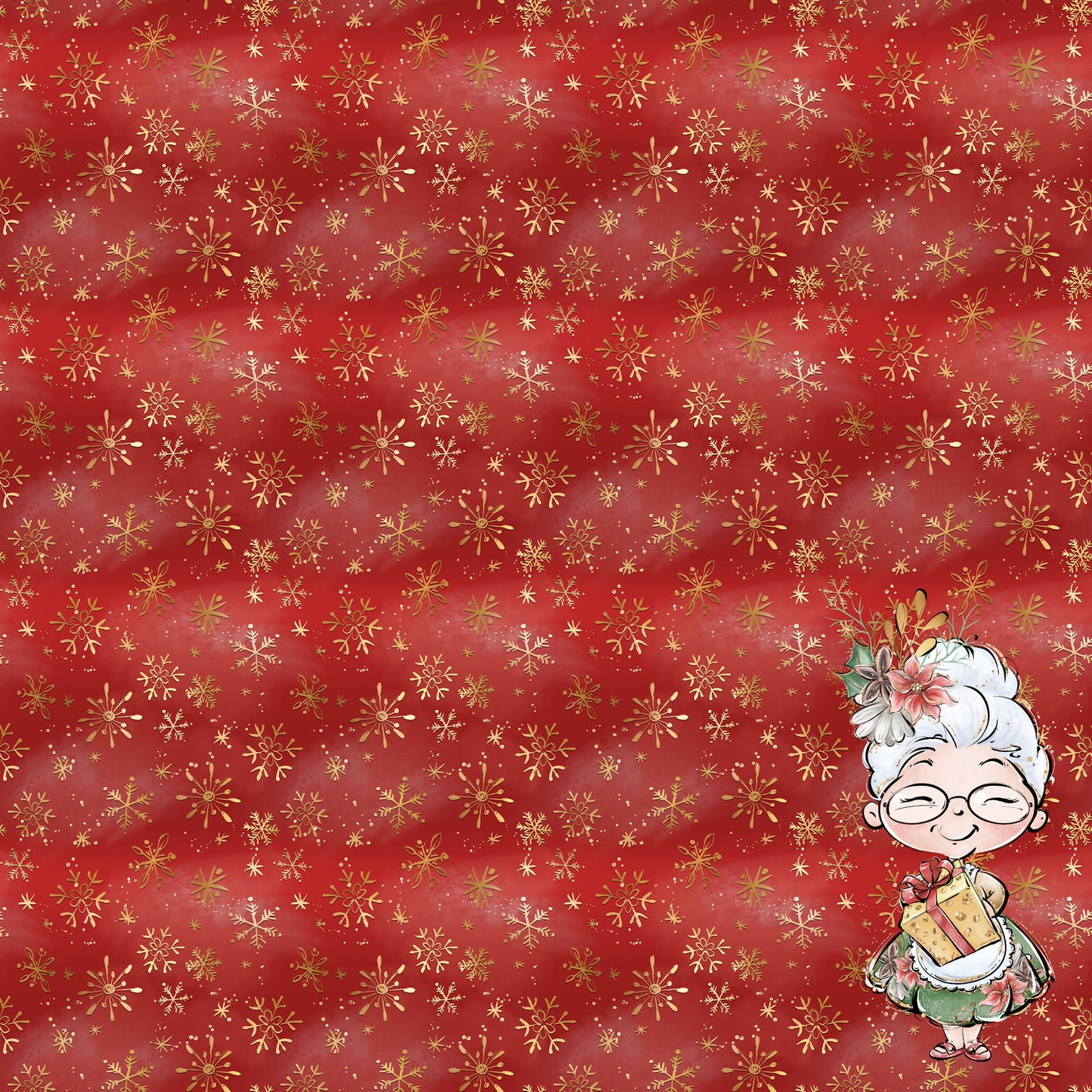 North Pole Collection Sweet Mrs. Claus 12 x 12 Double-Sided Scrapbook Paper by SSC Designs - 15 Pack