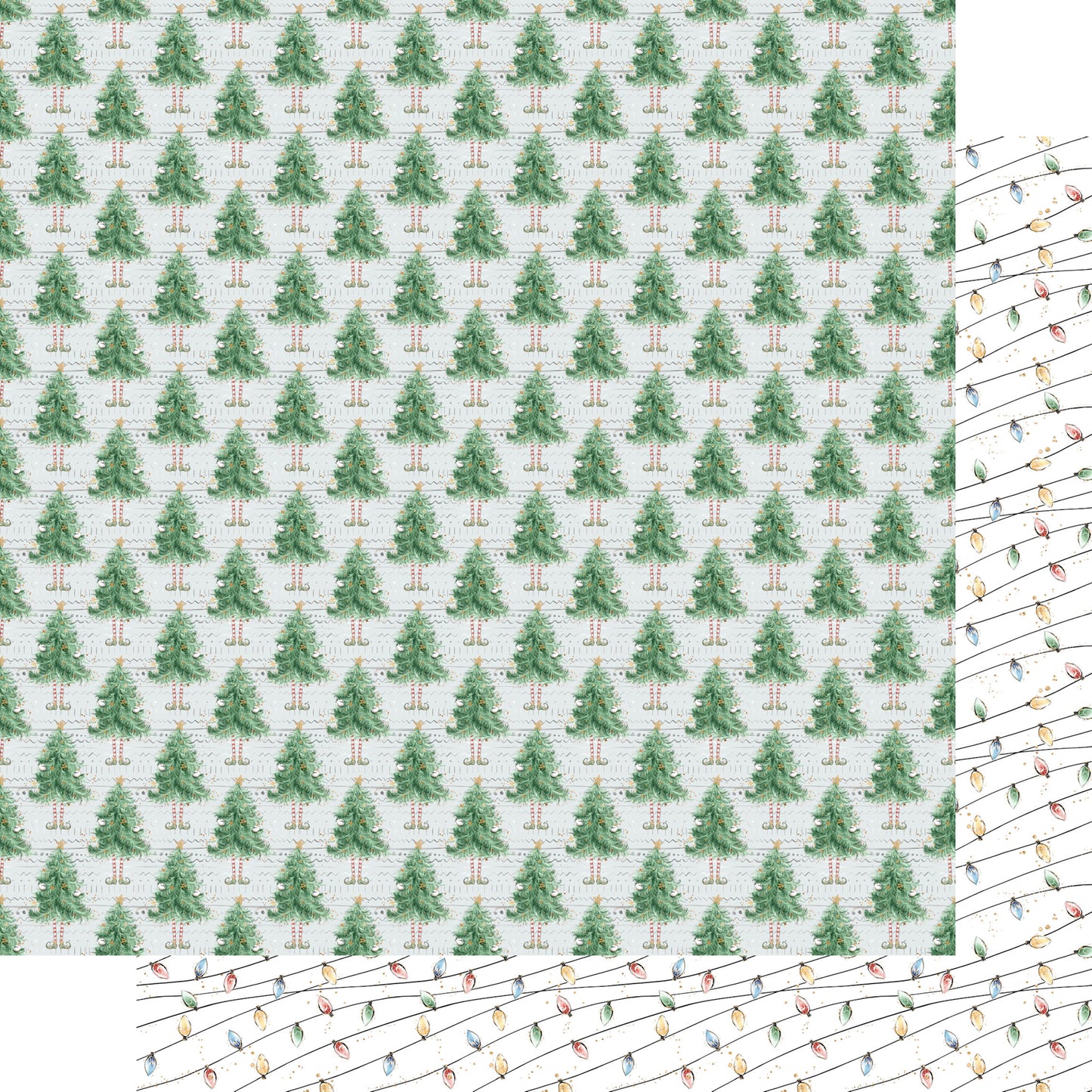North Pole Collection Silly Christmas Trees 12 x 12 Double-Sided Scrapbook Paper by SSC Designs - 15 Pack