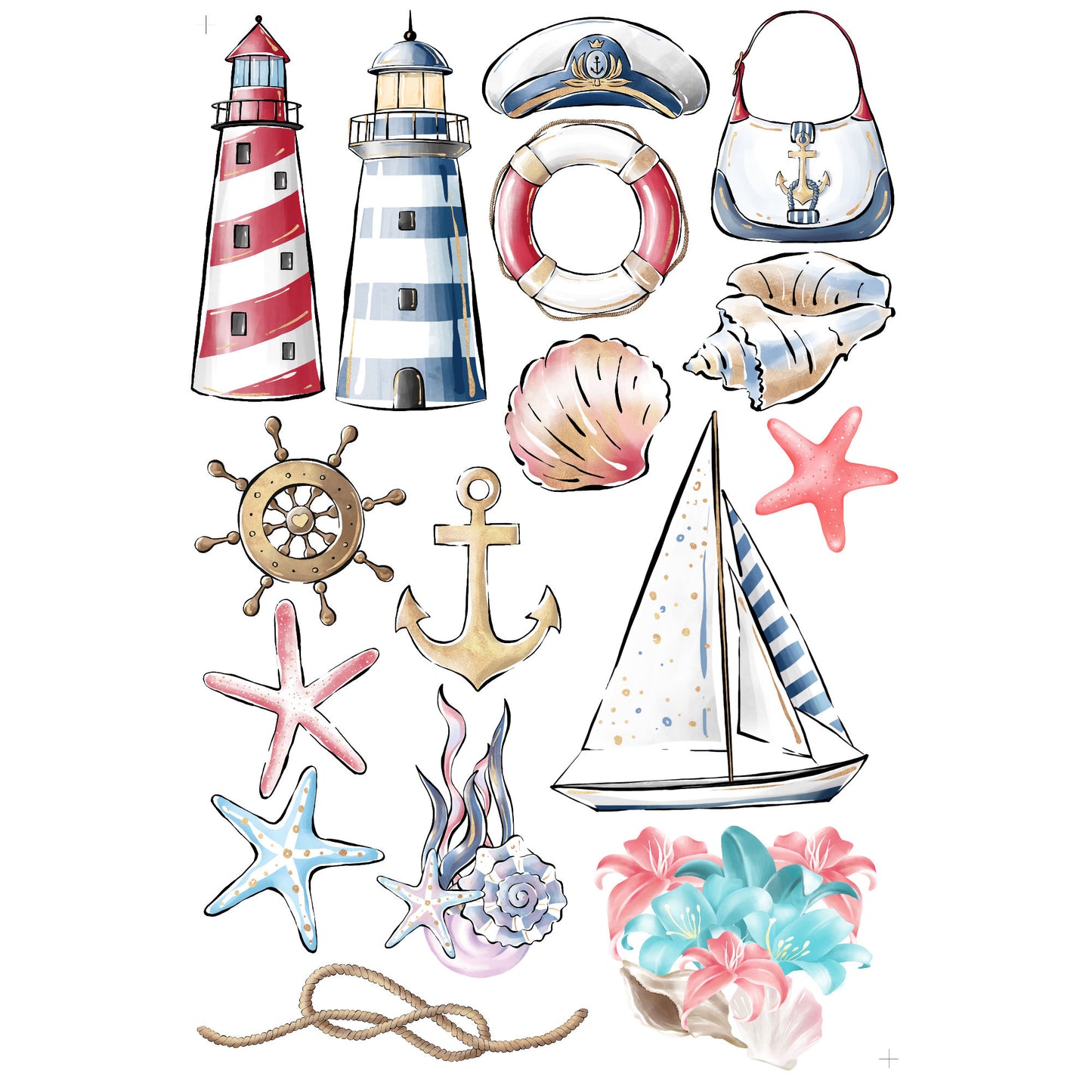Nautical Summer Collection Laser Cut Scrapbook Ephemera Embellishments by SSC Designs - 3 Packs