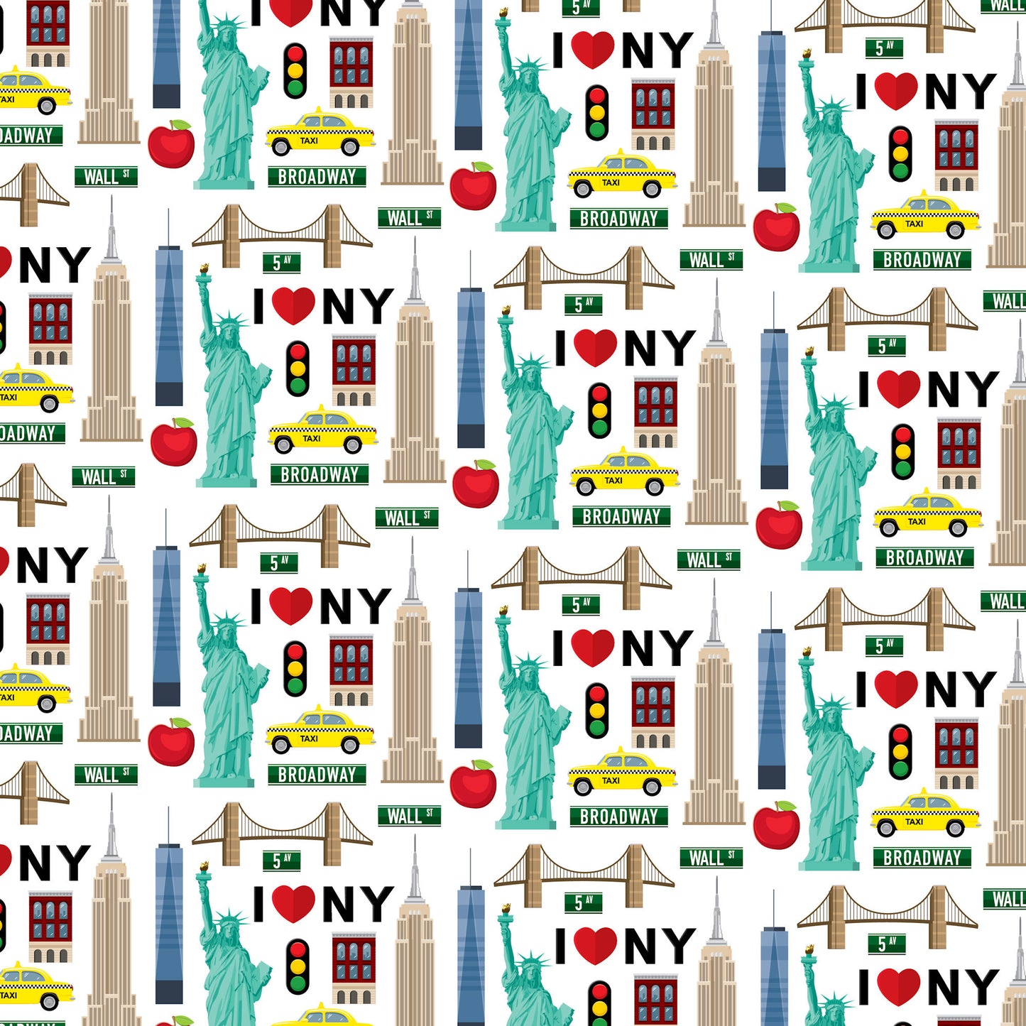MNineDesign's New York Collection New York Icons 12 x 12 Double-Sided Scrapbook Paper - 15 Pack