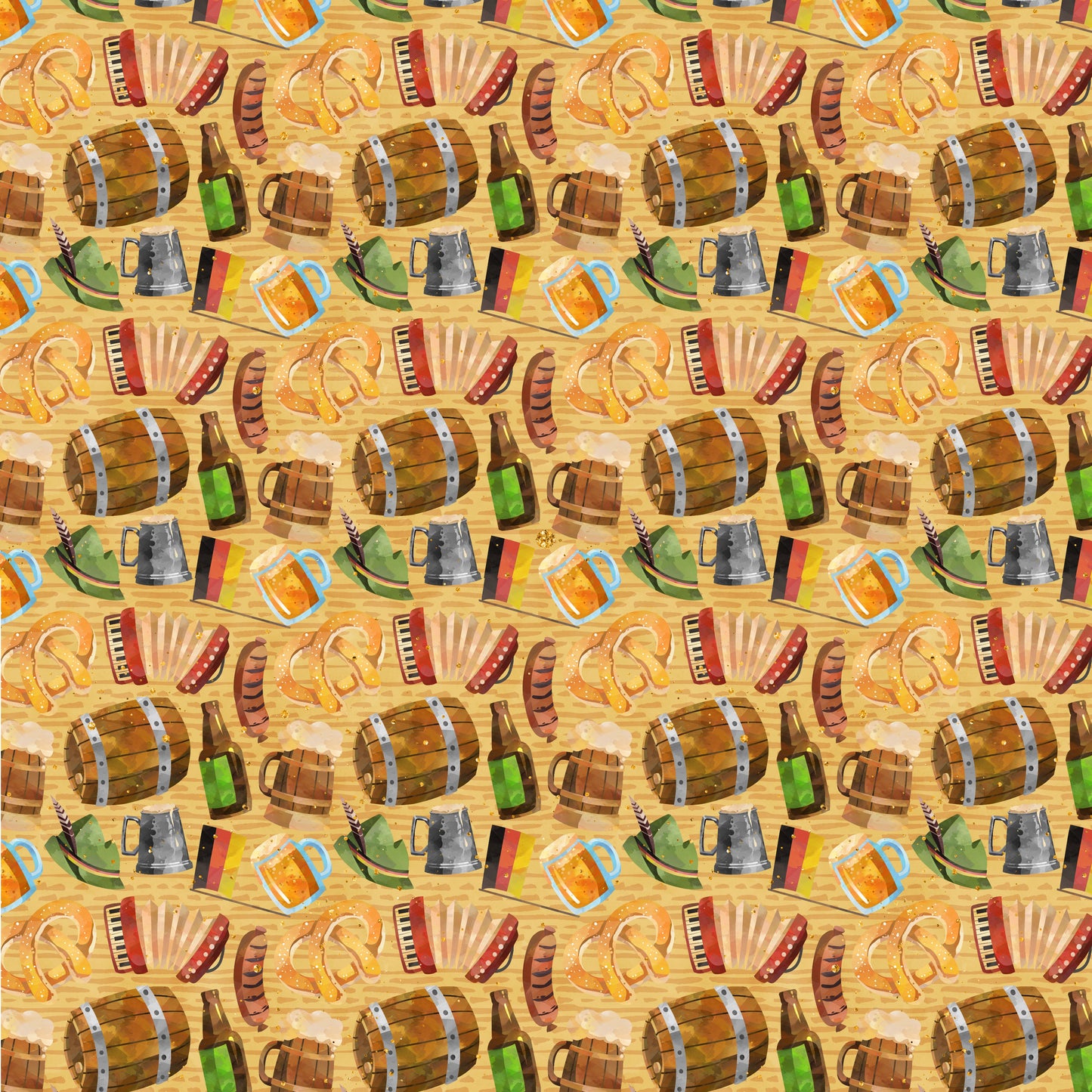 PhantasiaDesign's Oktoberfest Collection Beer Barrels 12 x 12 Double-Sided Scrapbook Paper - 15 Pack
