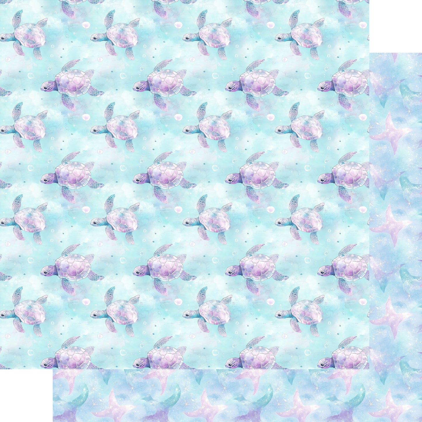 Ocean Serenity Collection Sea Turtles 12 x 12 Double-Sided Scrapbook Paper by SSC Designs - 15 Pack