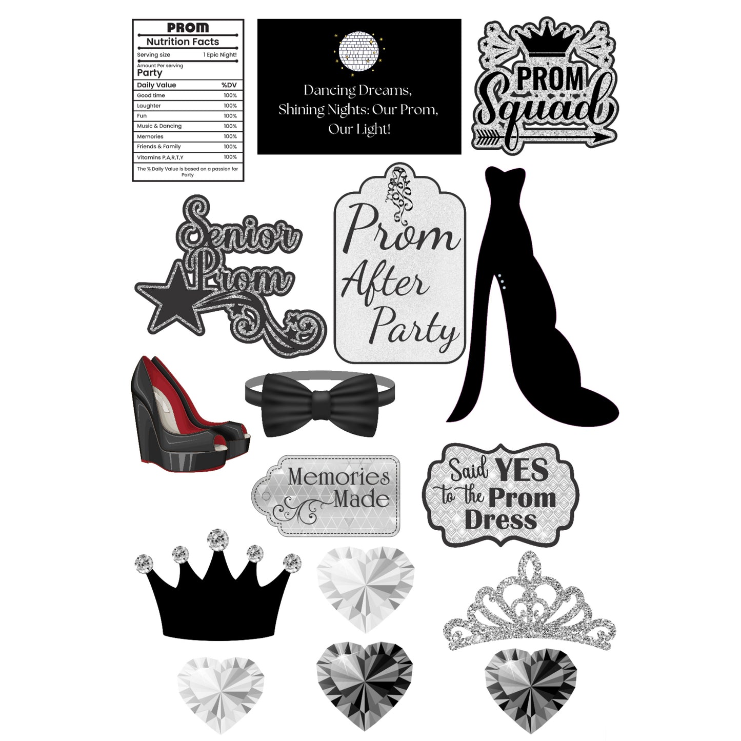 Prom 2025 Collection Laser Cut Scrapbook Ephemera Embellishments by SSC Designs - 3 Packs