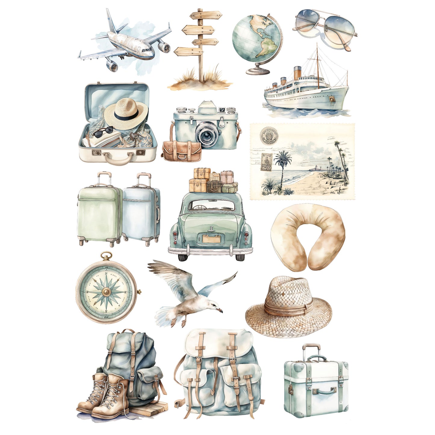 Retro Travel Collection Laser Cut Scrapbook Ephemera Embellishments by SSC Designs - 3 Packs