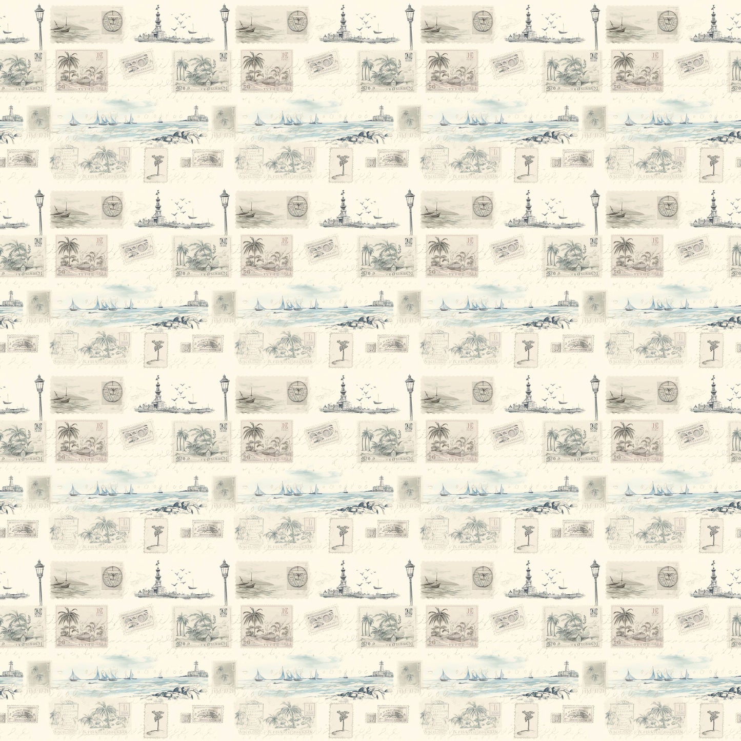 Retro Travel Collection Postcards From Paradise 12 x 12 Double-Sided Scrapbook Paper by SSC Designs - 15 Pack