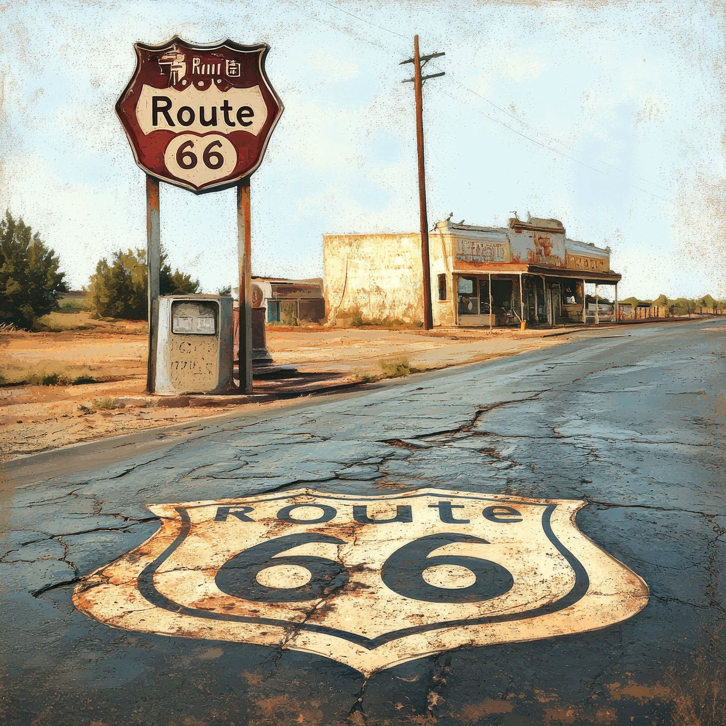 Road Trip Route 66 Collection Open Road Oasis 12 x 12 Double-Sided Scrapbook Paper by SSC Designs - 15 Pack