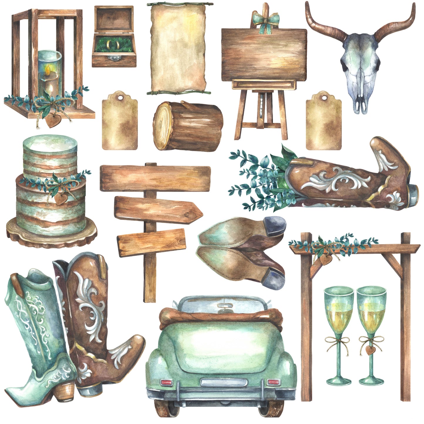 Rustic Wedding Collection Laser Cut Ephemera Embellishments - 3 Packs