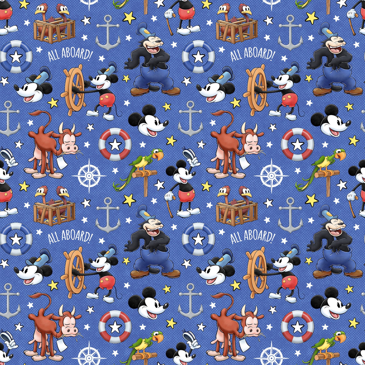 Steamboat Willie Collection Anchors Away 12 x 12 Double-Sided Scrapbook Paper by SSC Designs - 15 Pack