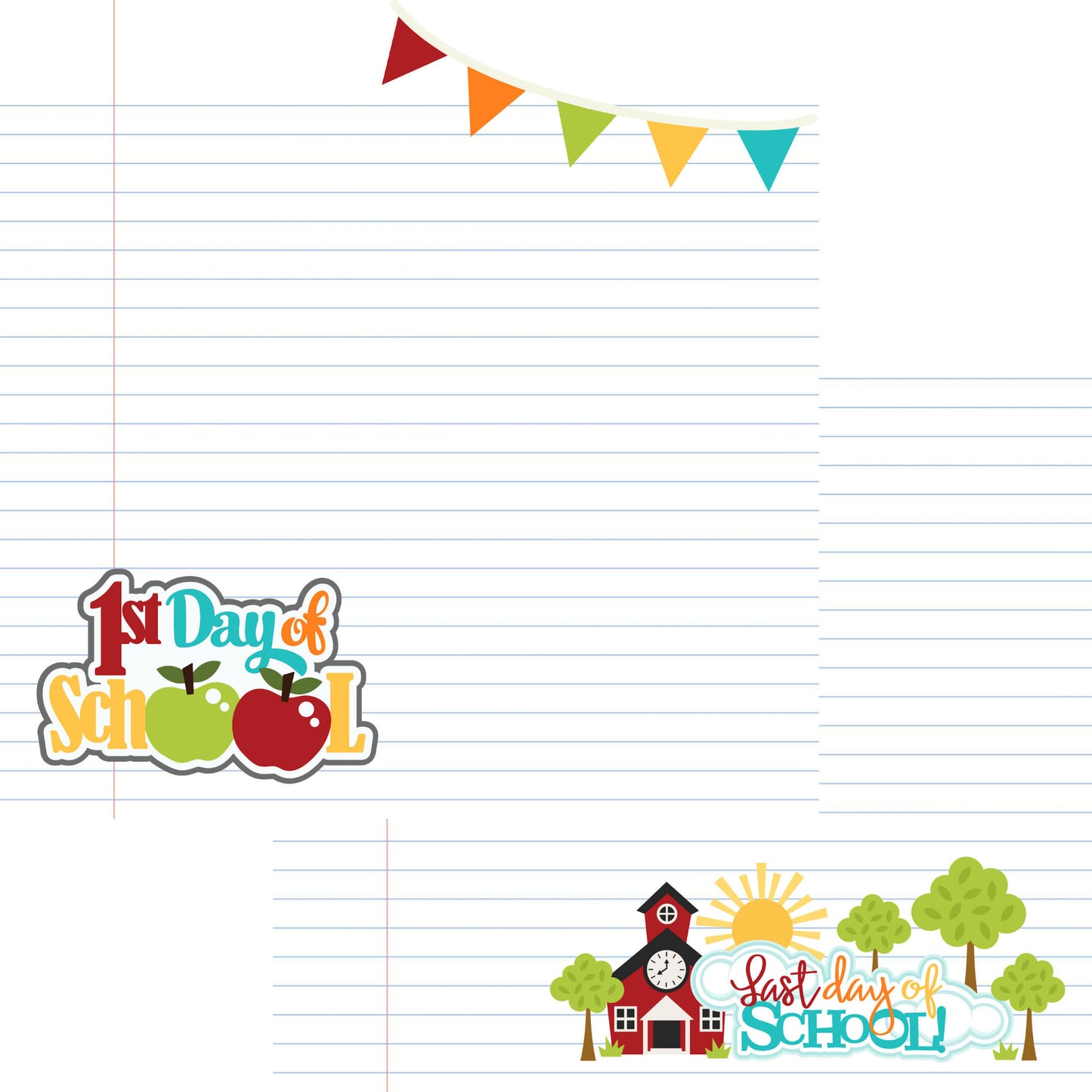 School Days 12 x 12 Scrapbook Paper & Embellishment Kit by SSC Designs - 3 Kits