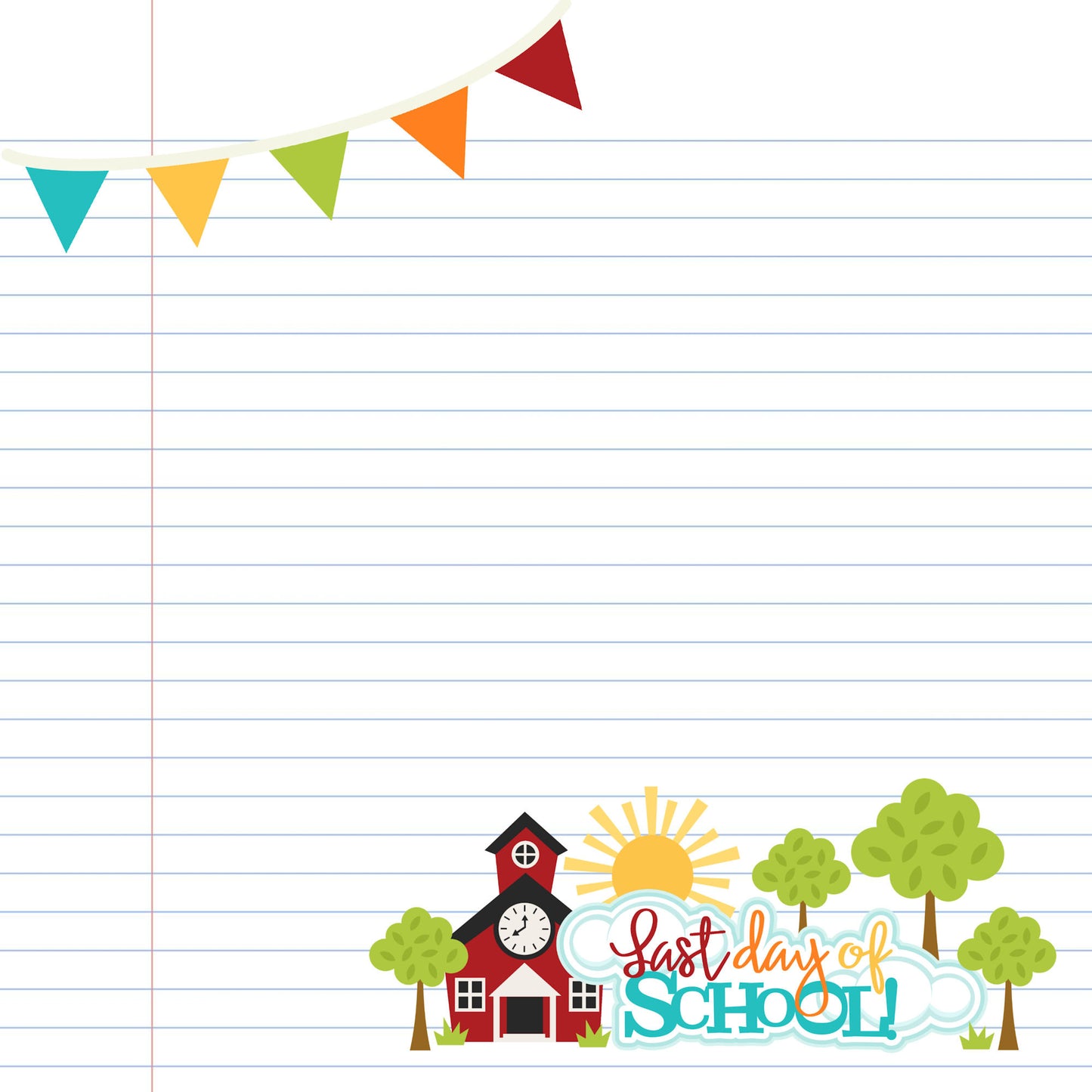 School Days Collection School Days 12 x 12 Double-Sided Scrapbook Paper by SSC Designs - 15 Pack