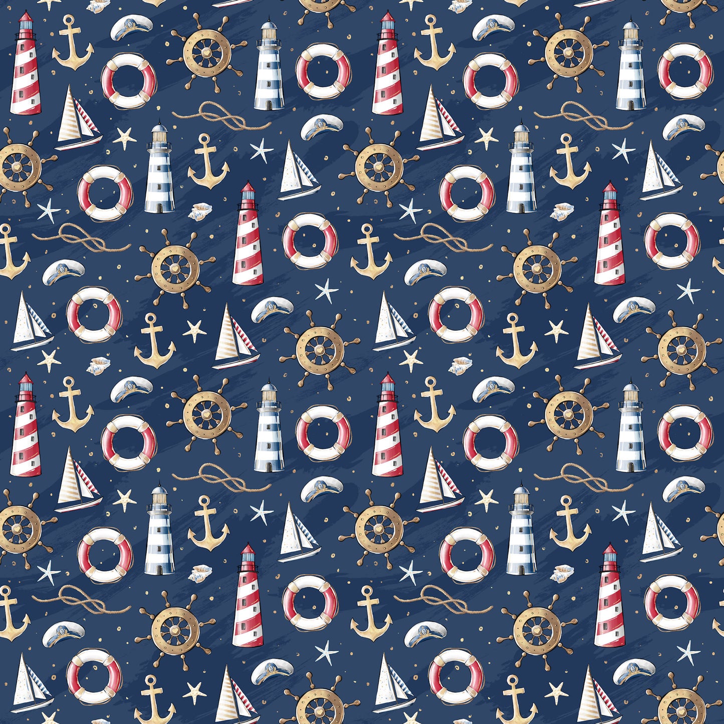 Nautical Summer Collection Oceanside Collage 12 x 12 Double-Sided Scrapbook Paper by SSC Designs - 15 Pack
