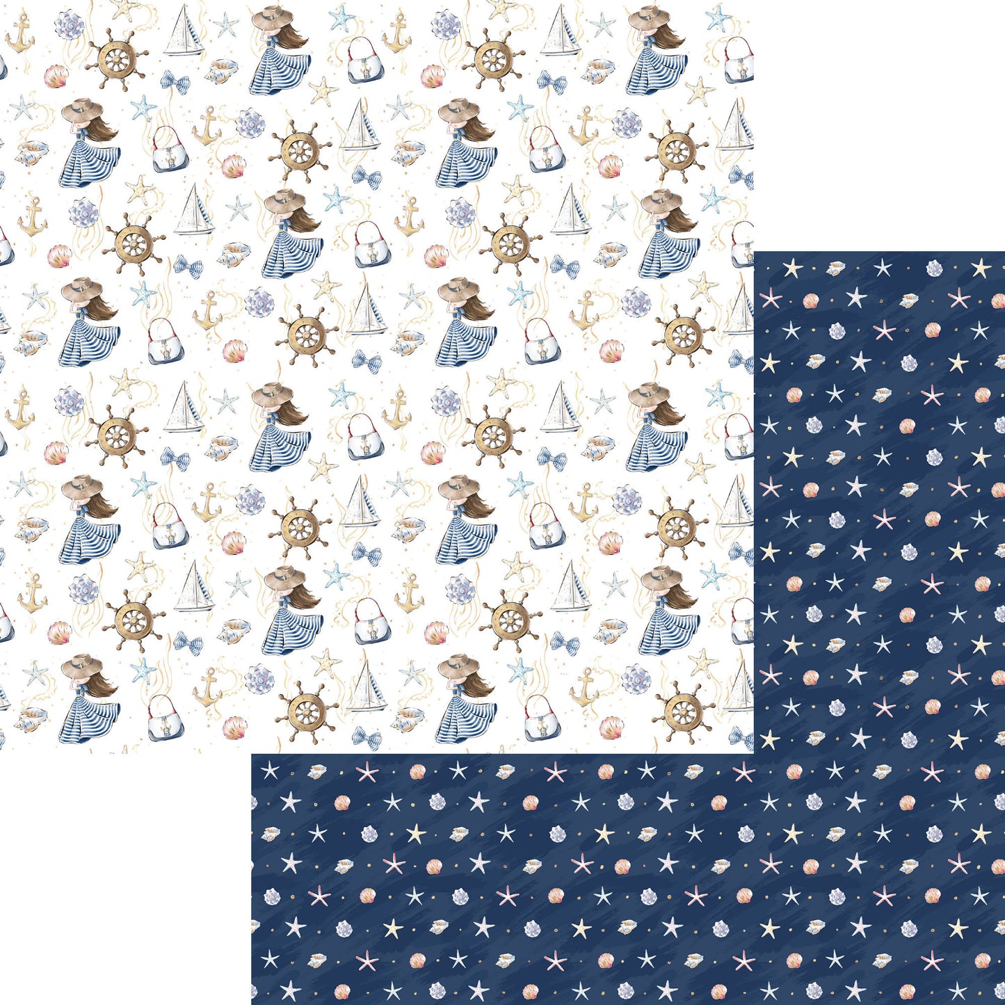 Nautical Summer 12 x 12 Scrapbook Paper & Embellishment Kit by SSC Designs - 3 Kits