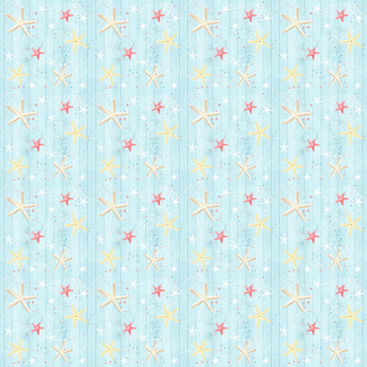 Nautical Summer Collection Seashell Stripes 12 x 12 Double-Sided Scrapbook Paper by SSC Designs - 15 Pack