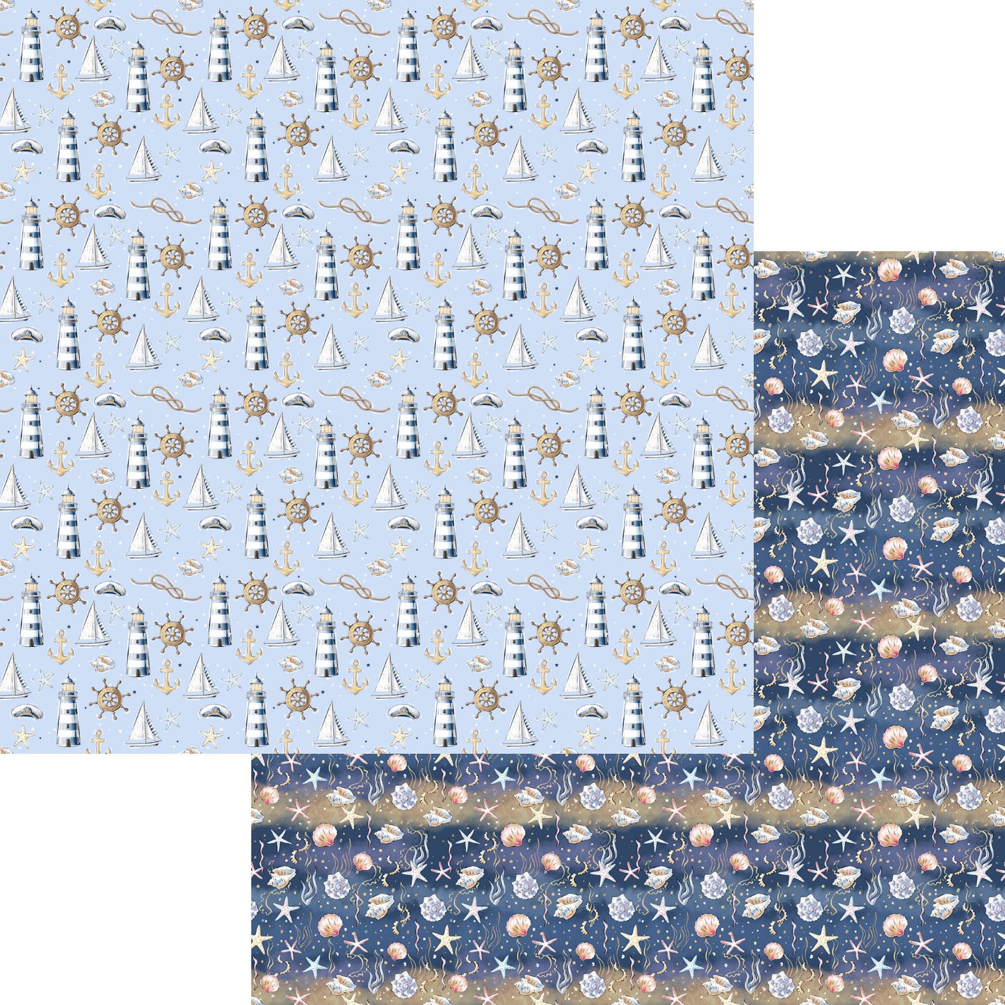 Nautical Summer 12 x 12 Scrapbook Paper & Embellishment Kit by SSC Designs - 3 Kits