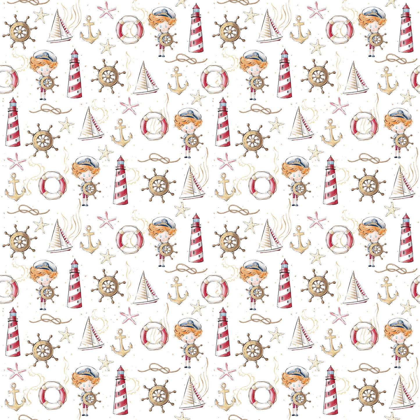 Nautical Summer Collection Sail Away 12 x 12 Double-Sided Scrapbook Paper by SSC Designs - 15 Pack