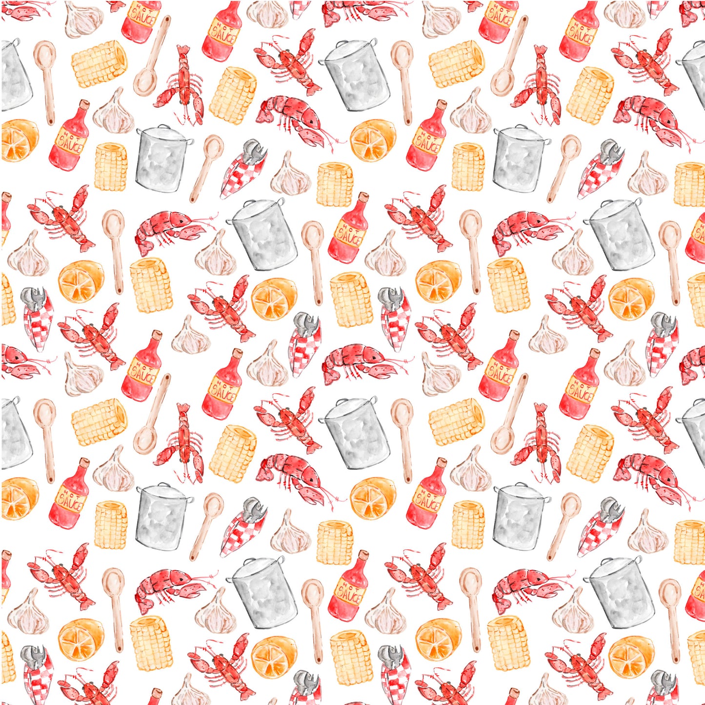 Seafood Boil Collection Lobster, Crawfish, Shrimp, Oh My! 12 x 12 Double-Sided Scrapbook Paper - 15 Pack
