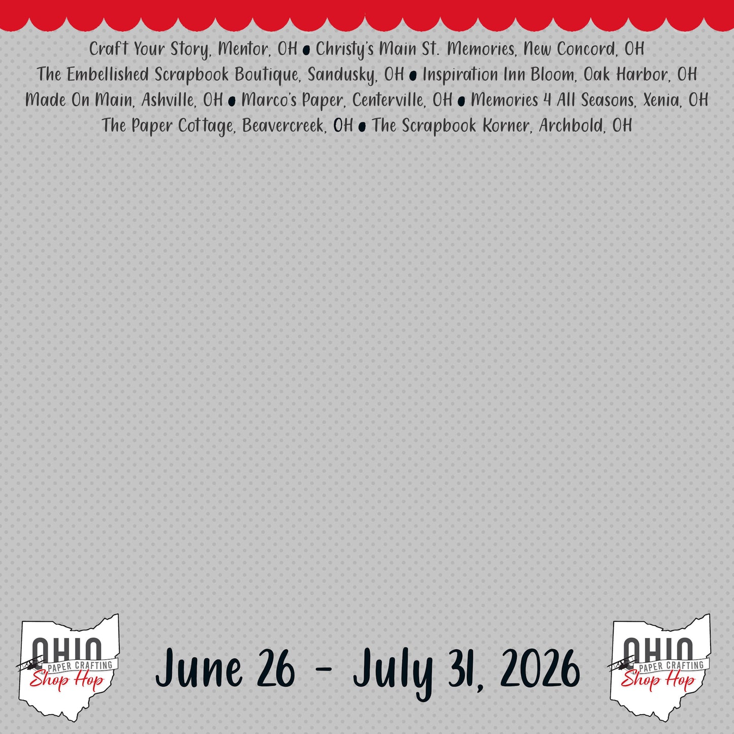 Ohio Collection Shop Hop 2026 12 x 12 Double-Sided Scrapbook Paper by SSC Designs