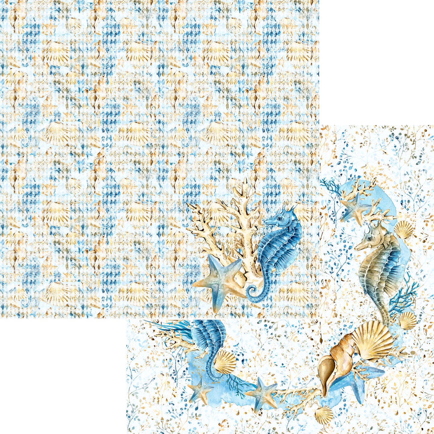 Frou Frou's Sun & Sand Collection Ocean Life 12 x 12 Double-Sided Scrapbook Paper - 15 Pack