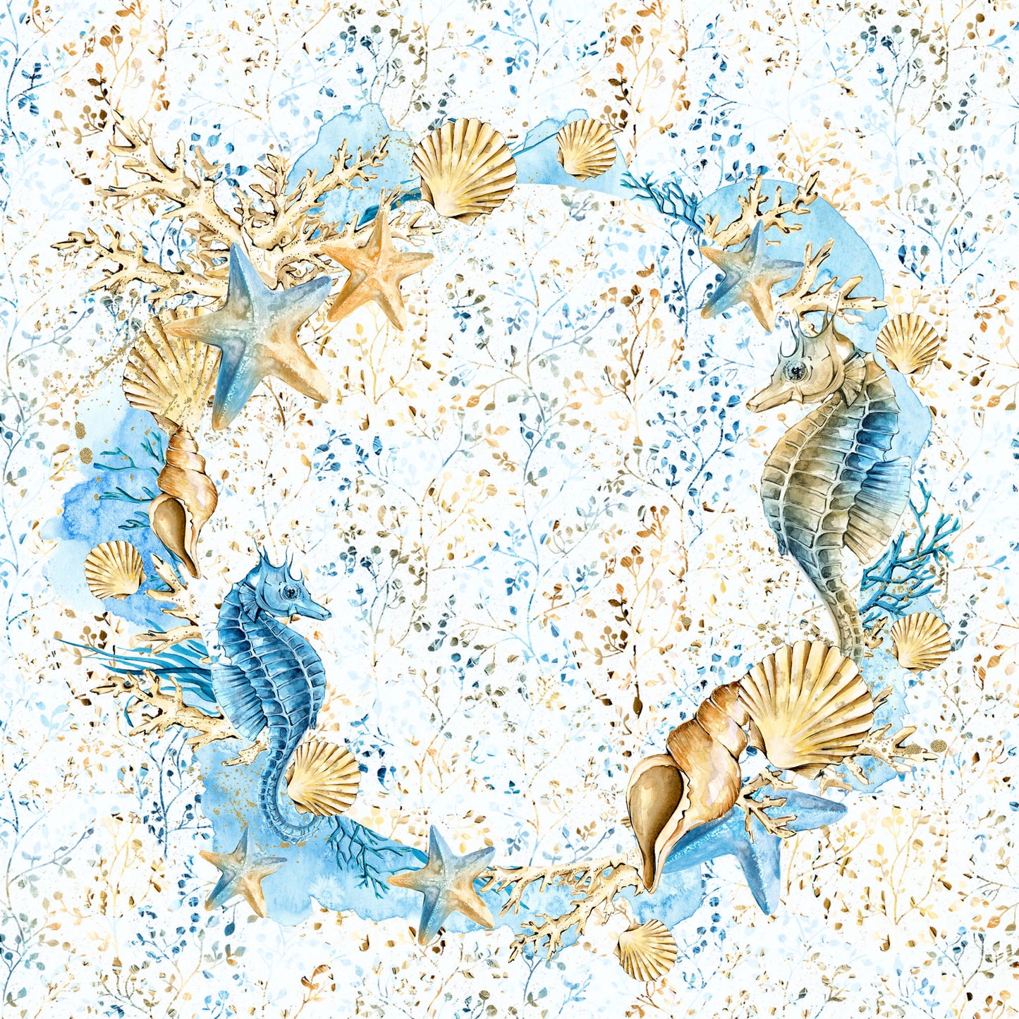 Frou Frou's Sun & Sand Collection Ocean Life 12 x 12 Double-Sided Scrapbook Paper - 15 Pack