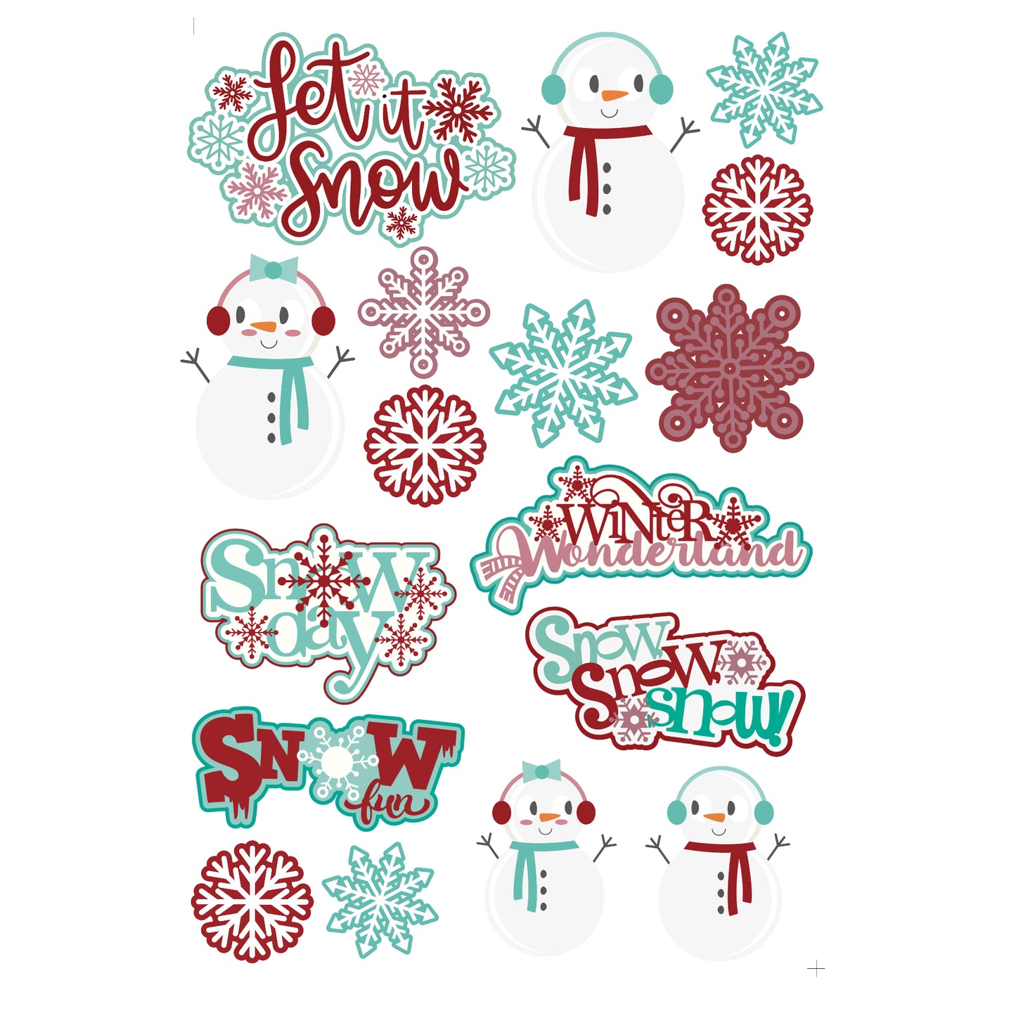 Snowflake Lane Collection 12 x 12 Scrapbook Paper & Embellishment Kit by SSC Designs - 3 Kits
