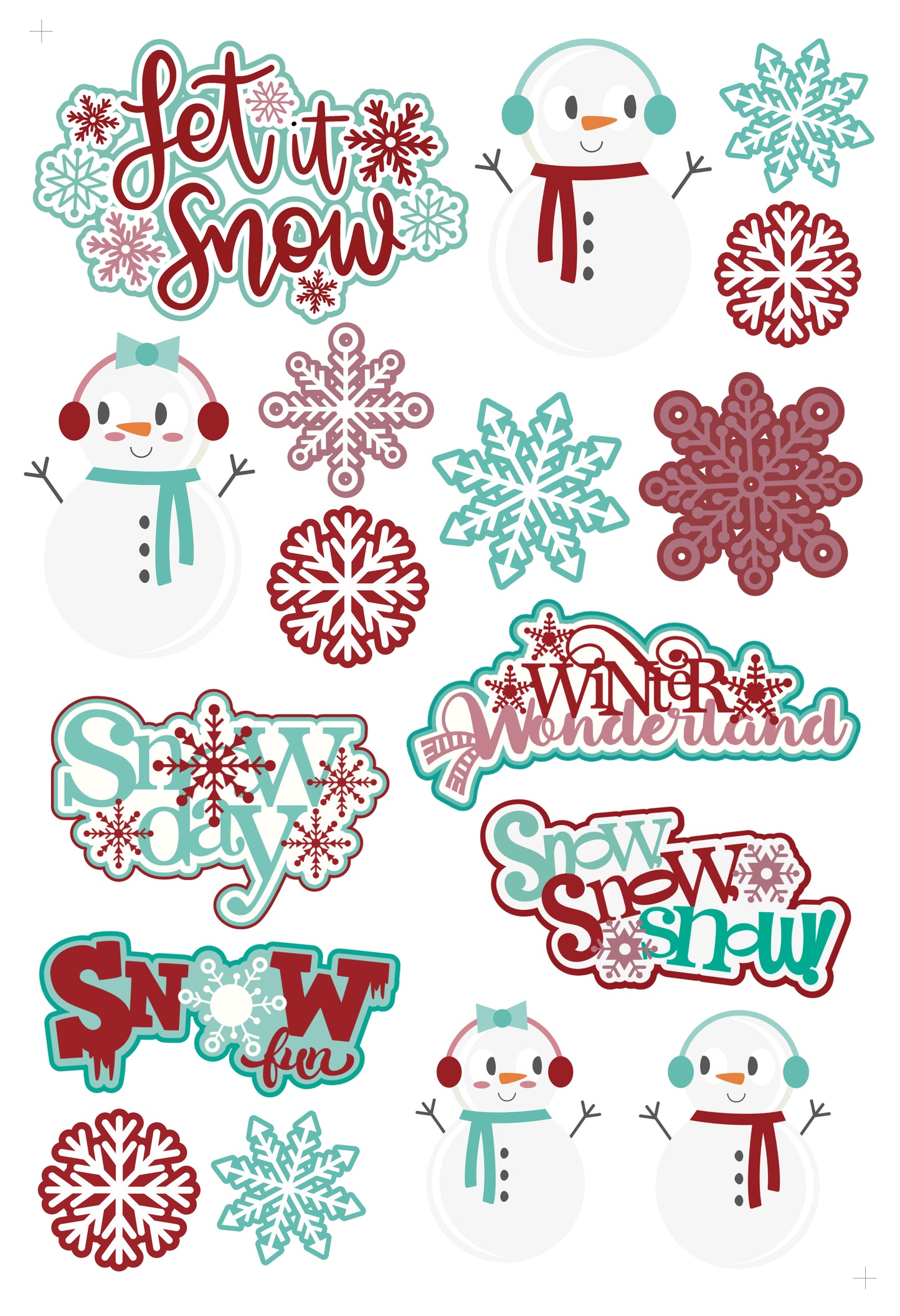 Snowflake Lane Collection Laser Cut Scrapbook Ephemera Embellishments by SSC Designs - 3 Packs
