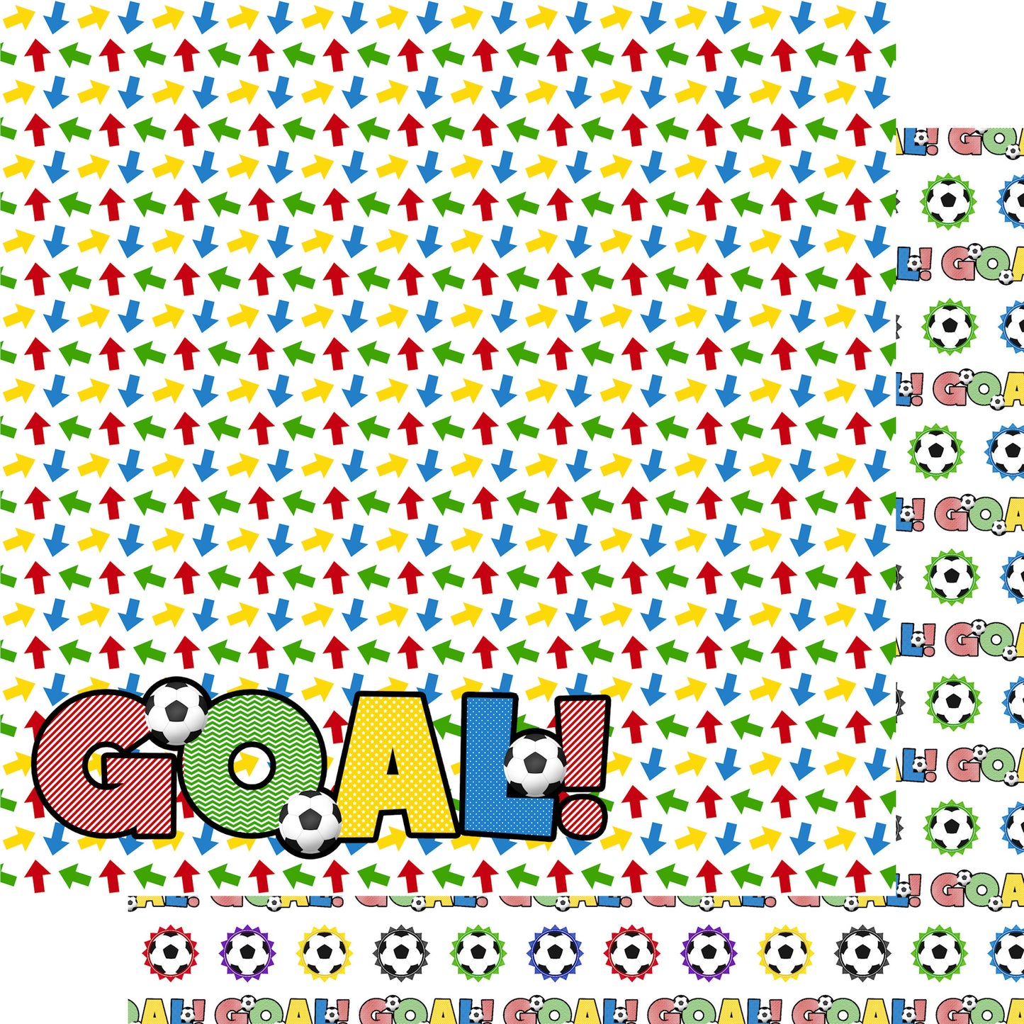 Soccer Season Collection Victory Shout 12 x 12 Double-Sided Scrapbook Paper by SSC Designs - 15 Pack