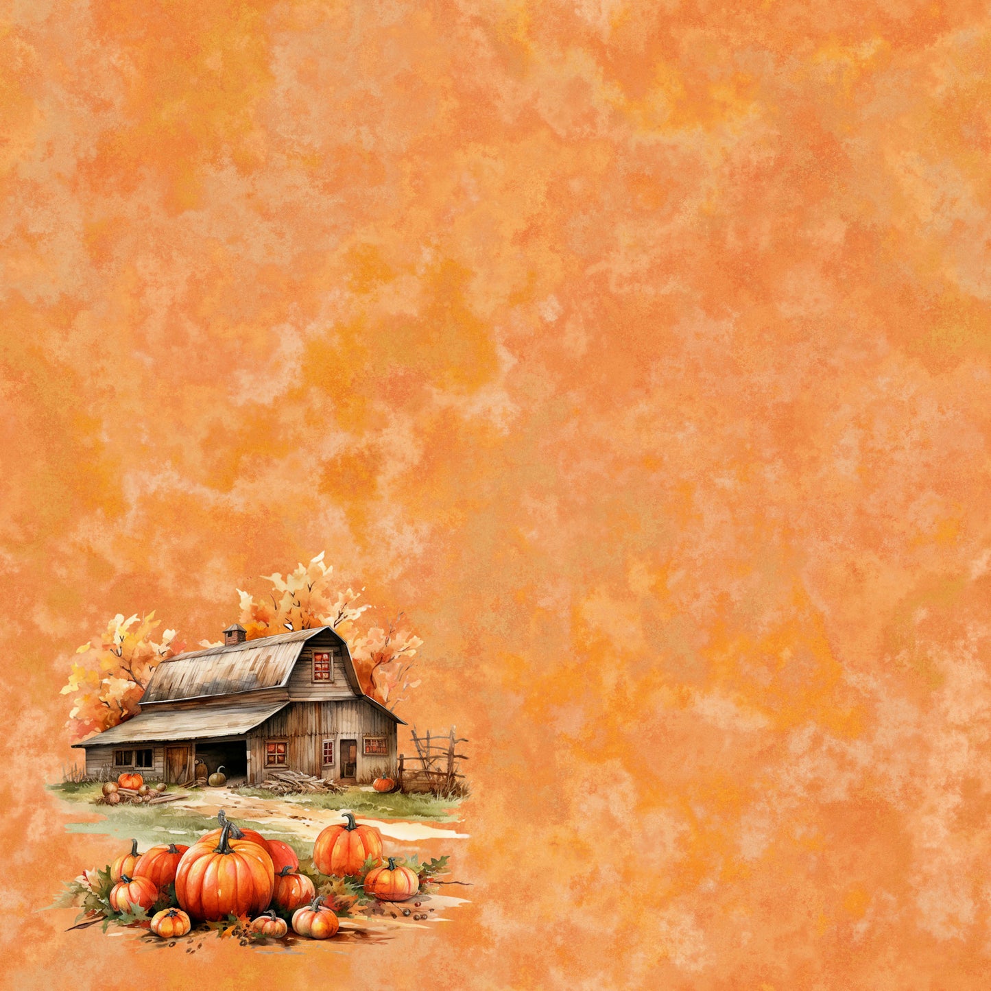 Fall Blessings Collection Old Farmhosue 12 x 12 Double-Sided Scrapbook Paper by SSC Designs - 15 Pack