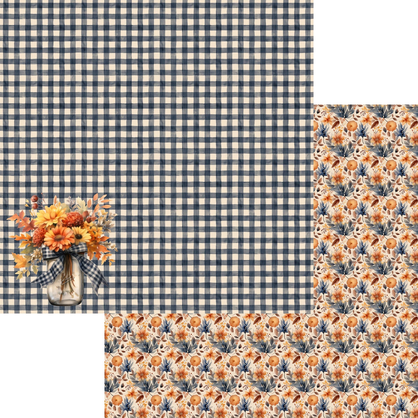 Fall Blessings Collection Beautiful Bouquet 12 x 12 Double-Sided Scrapbook Paper by SSC Designs - 15 Pack