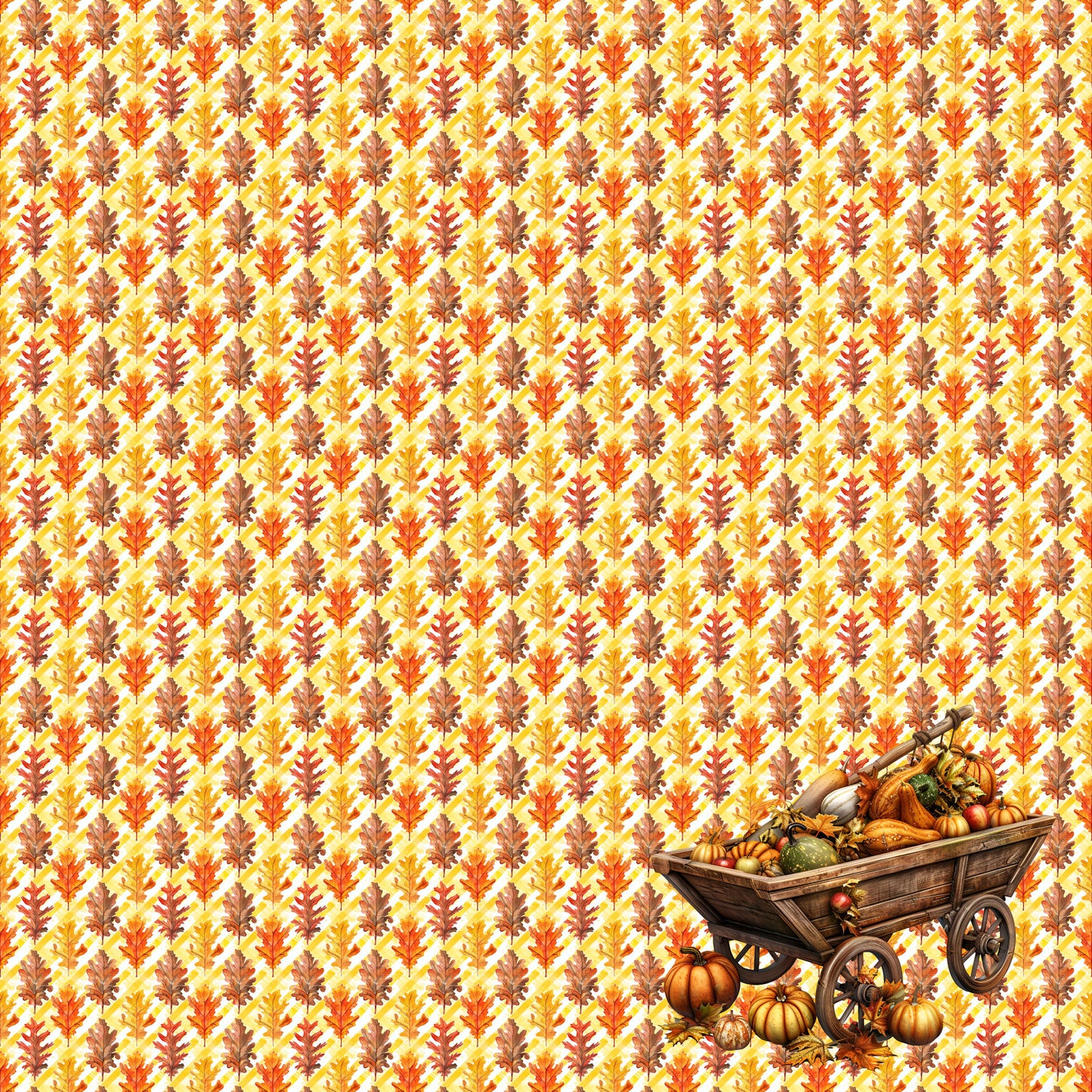 Fall Blessings Collection Fall Gourds 12 x 12 Double-Sided Scrapbook Paper by SSC Designs - 15 Pack