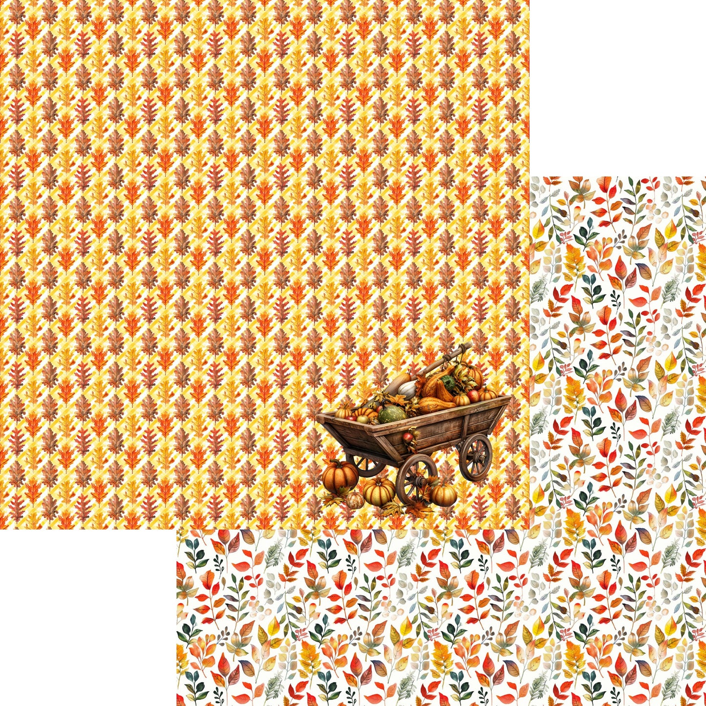 Fall Blessings Collection Fall Gourds 12 x 12 Double-Sided Scrapbook Paper by SSC Designs - 15 Pack