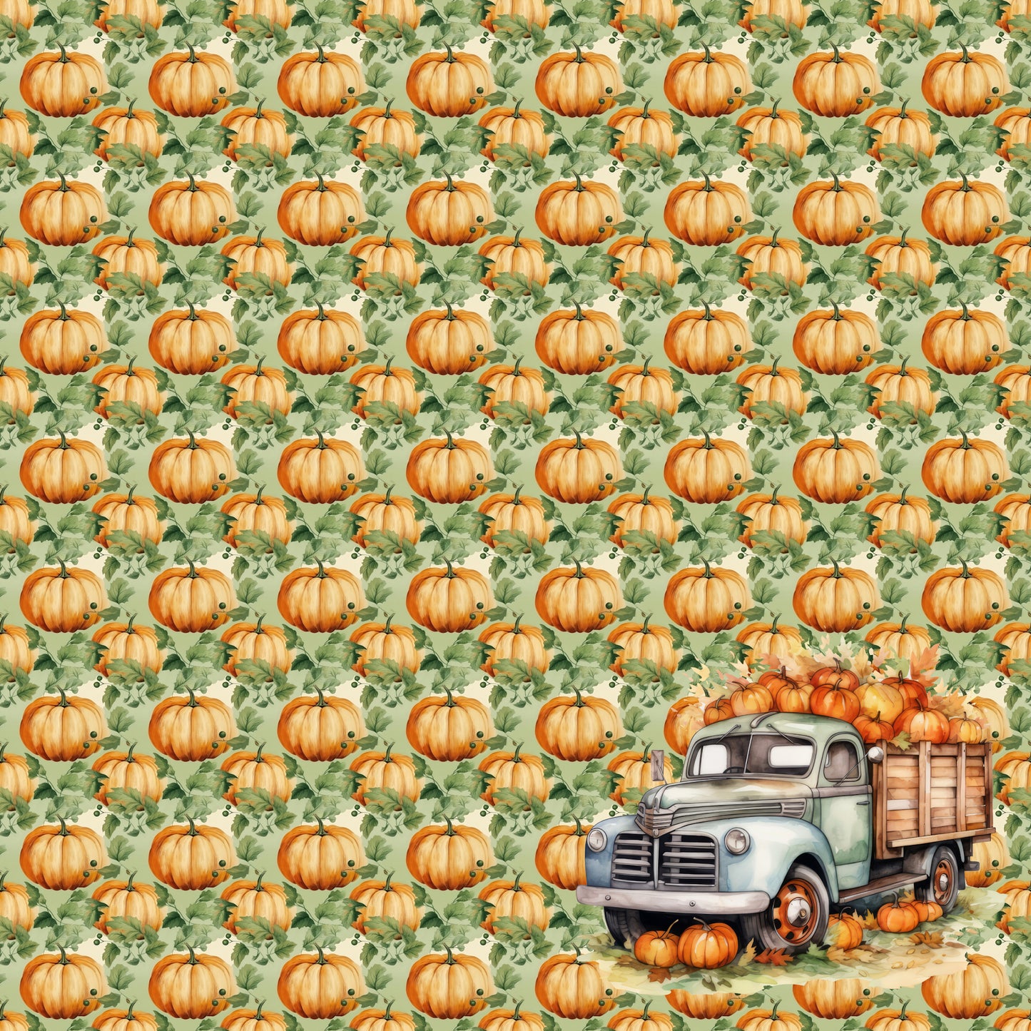 Fall Blessings Collection Pumpkin Truck 12 x 12 Double-Sided Scrapbook Paper by SSC Designs - 15 Pack
