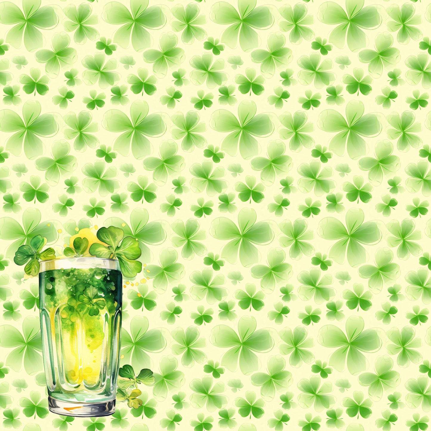 St. Patrick's Day Collection Shamrock Forest 12 x 12 Double-Sided Scrapbook Paper by SSC Designs - 15 Pack