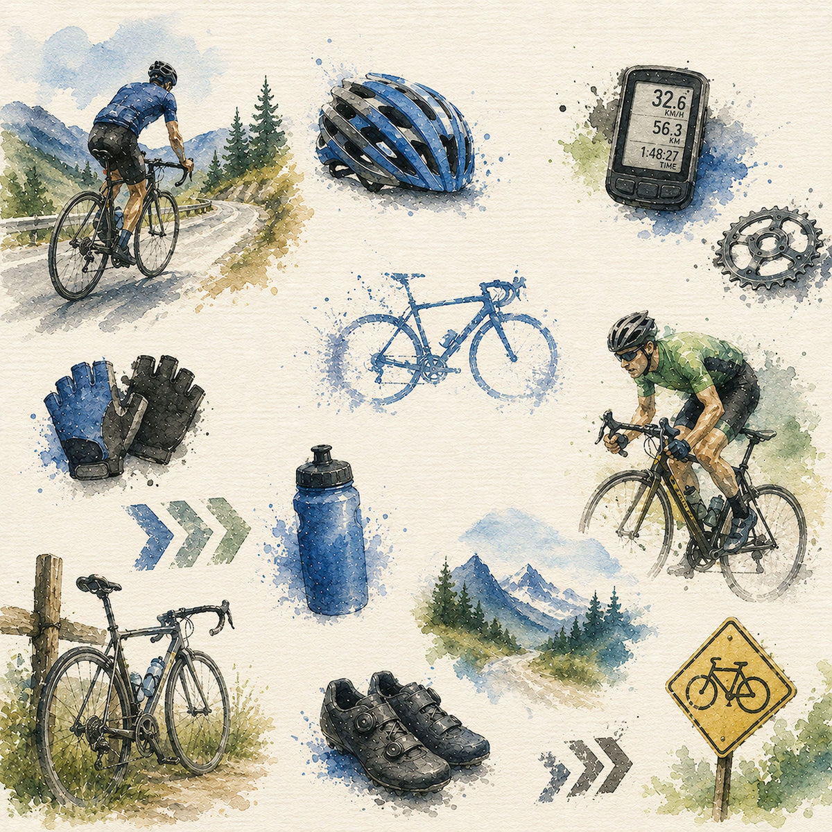 Sports Collection Biking 12 x 12 Double-Sided Scrapbook Paper by SSC Designs - 15 Pack