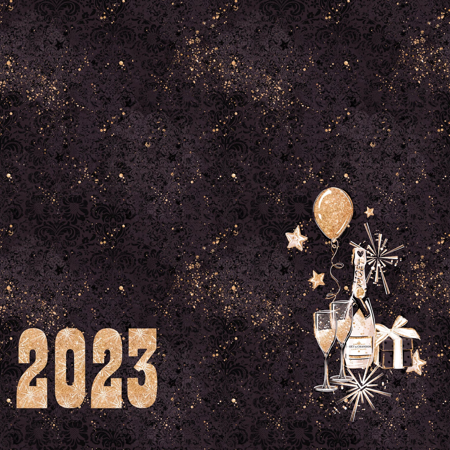 New Year's Eve 2023 Celebration Collection It's Here 12 x 12 Double-Sided Scrapbook Paper - 15 Pack