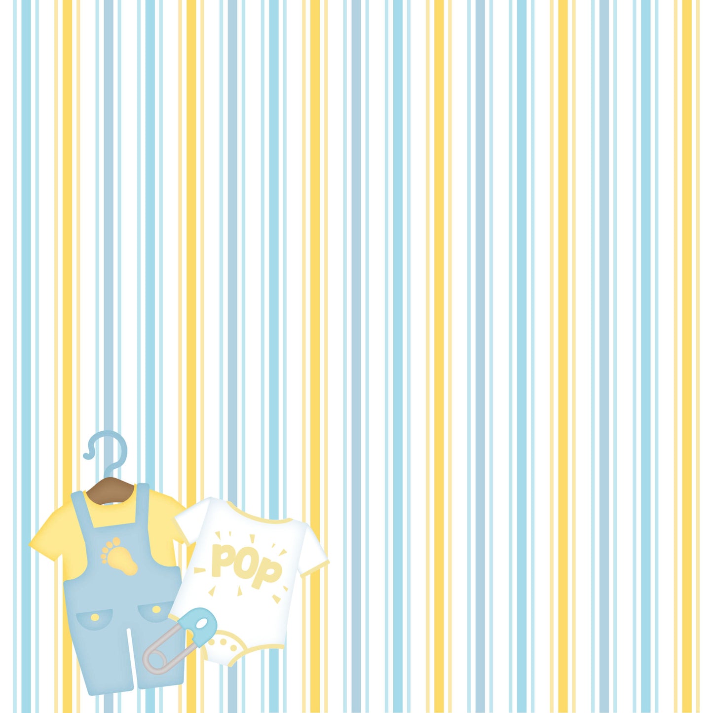 Ready To Pop Collection Onesie Boy 12 x 12 Double-Sided Scrapbook Paper - 15 Pack