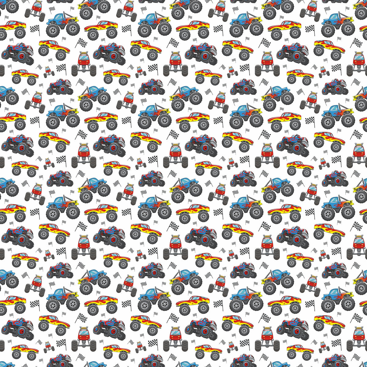 Monster Trucks 12 x 12 Double-Sided Scrapbook Paper by SSC Designs
