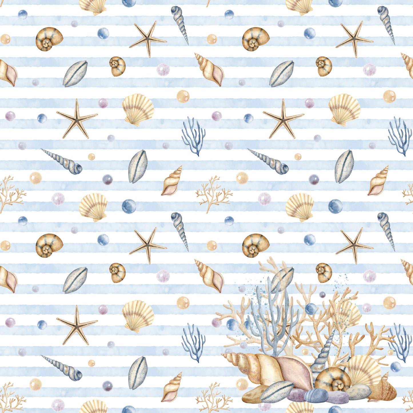 Seaside Dreams Collection Fish Life 12 x 12 Double-Sided Scrapbook Paper by SSC Designs - 15 Pack