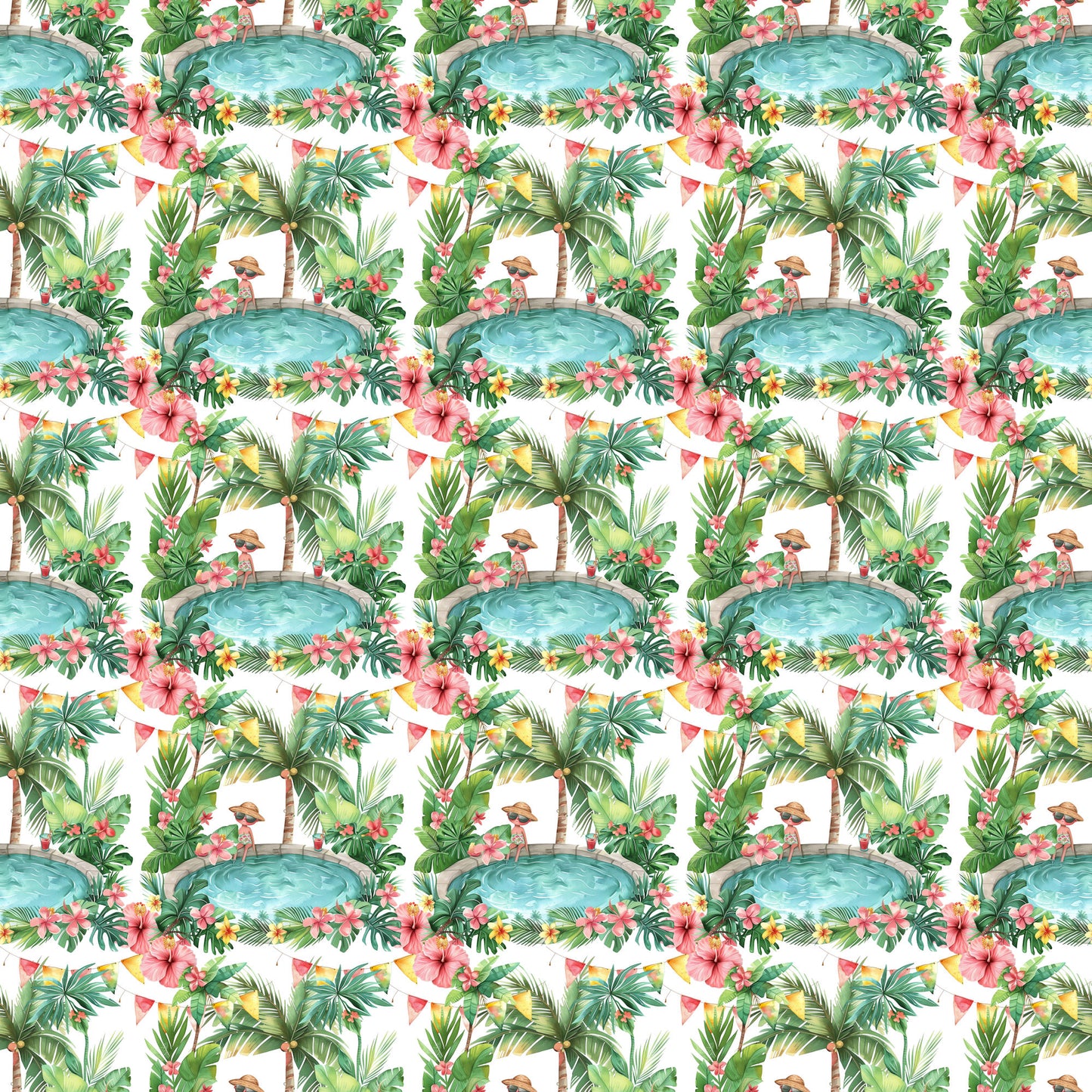 Summer At The Pool Collection 12 x 12 Double-Sided Scrapbook Paper by SSC Designs - 15 Pack